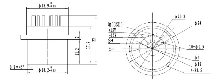 Sensore di piccola dimensione flessibile dell'accelerometro 60g del quarzo per i fuchi