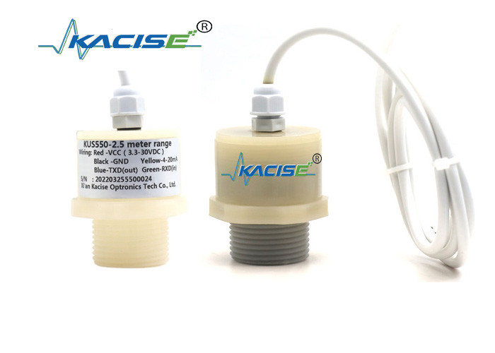 Sensore di livello dell'acqua a ultrasuoni intelligente da 3 m a basso consumo energetico Uscita RS485 Misuratore di livello dell'acqua in PTFE per piscina di acque reflue