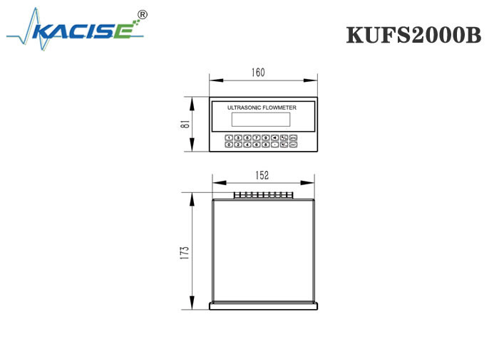 Clamp On Type Ultrasonic Flow Meter Panel Mount KUFS2000B con precisione ≤ 1%