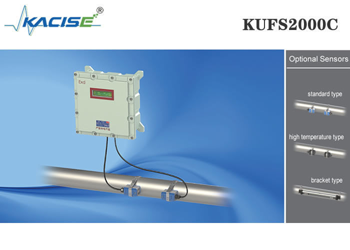KUFS2000C Clampo a prova di esplosione su misuratore di flusso ad ultrasuoni con misurazione bidirezionale per tubi DN32-DN6000