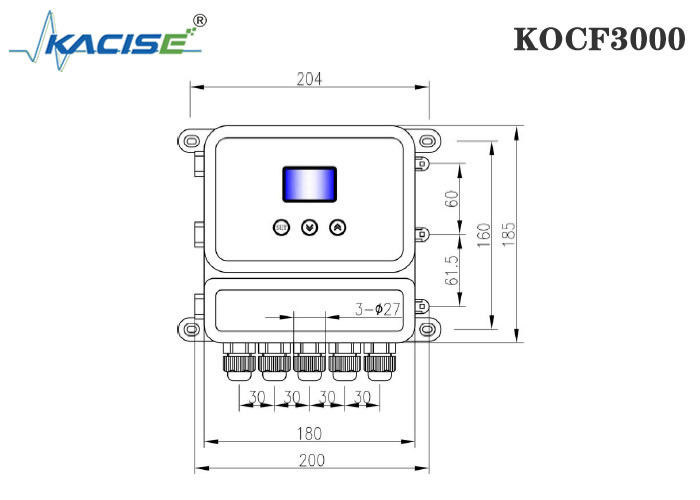KOCF3000 Misuratore di flusso a canale aperto ad ultrasuoni con precisione di misura dello 0,5% e comunicazione del protocollo MODBUS per misurazioni senza contatto
