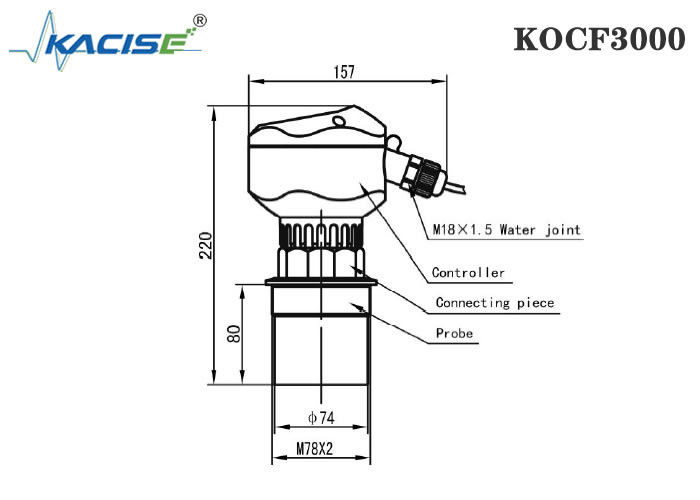 KOCF3000 Misuratore di flusso a canale aperto ad ultrasuoni con precisione di misura dello 0,5% e comunicazione del protocollo MODBUS per misurazioni senza contatto