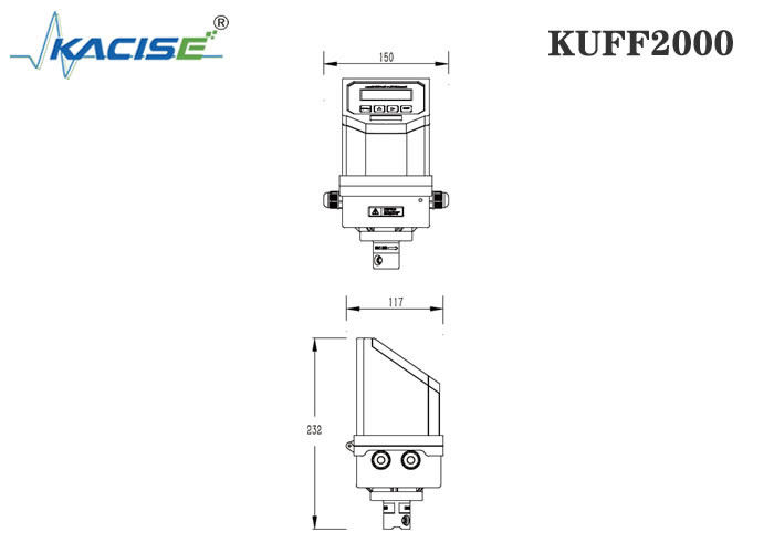 KUFF2000 Misuratore di flusso ultrasonico a inserimento fisso con precisione del ±1% per le dimensioni dei tubi DN50-DN6000 e la misurazione bidirezionale