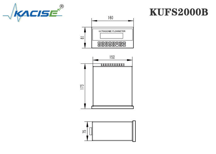 KUFS2000B Flusometro ad inserimento ad ultrasuoni montato su pannello con accuratezza ± 1% per tubi DN50-DN6000 e interfaccia RS485 MODBUS