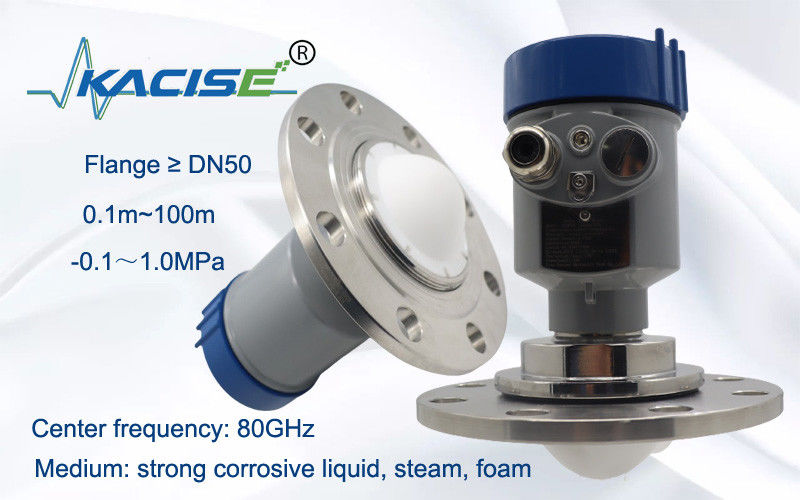 Sensore di livello radar Kacise OEM 80GHz Misuratore di livello radar FMCW con portata di 100 m con protezione IP67 e display