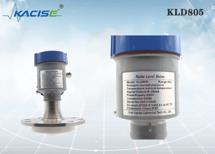 Sensore di livello radar KLD805 a 80 GHz con antenna in PTFE e protezione IP67 per la misurazione del livello del liquido