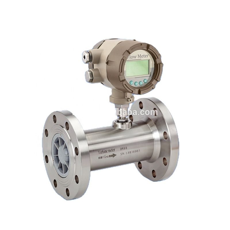 Misuratore di flusso per turbine a gas in acciaio inossidabile con uscita 4-20mA e progettazione a prova di esplosione