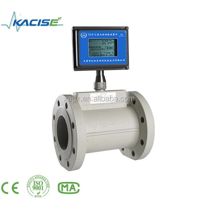 SS304 Misuratore di flusso della turbina a gas per materiali di alloggiamento con ExdIIBT6 a prova di esplosione e misuratore di flusso digitale della turbina con precisione ± 0,75%