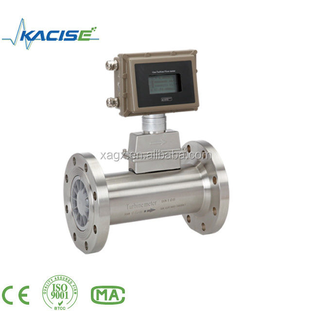 SS304 Misuratore di flusso della turbina a gas per materiali di alloggiamento con ExdIIBT6 a prova di esplosione e misuratore di flusso digitale della turbina con precisione ± 0,75%