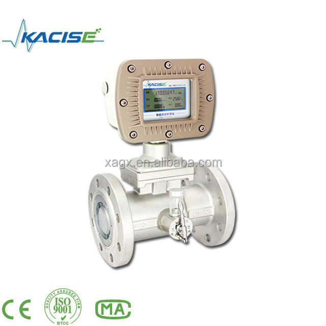 SS304 Misuratore di flusso della turbina a gas per materiali di alloggiamento con ExdIIBT6 a prova di esplosione e misuratore di flusso digitale della turbina con precisione ± 0,75%