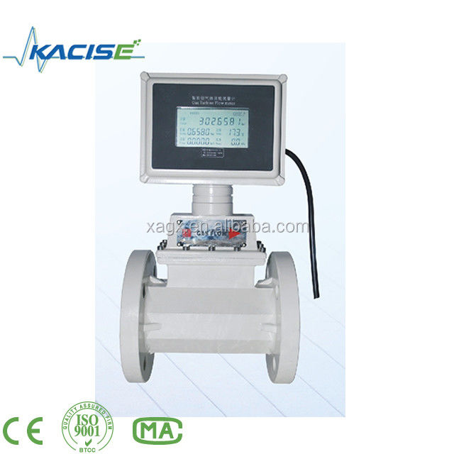 SS304 Misuratore di flusso della turbina a gas per materiali di alloggiamento con ExdIIBT6 a prova di esplosione e misuratore di flusso digitale della turbina con precisione ± 0,75%