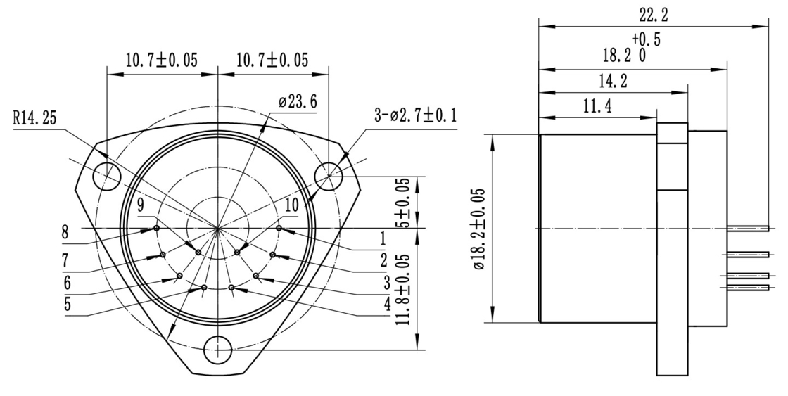 Sensore accelerometrico di piccole dimensioni da 18,2 mm a 23 mm ad alta precisione con larghezza di banda da 800 a 2500 Hz