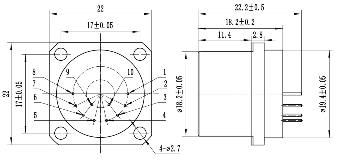 Sensore accelerometrico di piccole dimensioni da 18,2 mm a 23 mm ad alta precisione con larghezza di banda da 800 a 2500 Hz