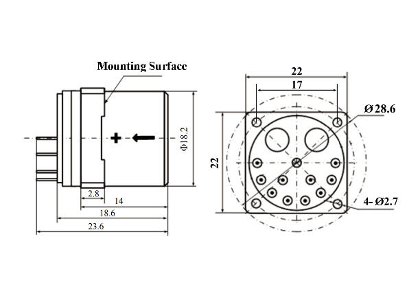 Sensore accelerometro al quarzo ad alta precisione con risoluzione ≤5μg, picco di vibrazione sinusoidale di 15g e intervallo di ingresso di ±80g