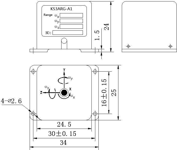 Giroscopio a bassa potenza a velocità angolare triassiale, può essere applicato a robot, temperatura di stoccaggio -65 ~ +125 (((°C), Peso ≤40 ((g)