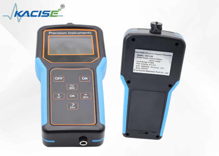 Misuratore di flusso Doppler portatile con grado di protezione IP65/IP67, funzione di archiviazione dati e batteria al litio ricaricabile da 12 V