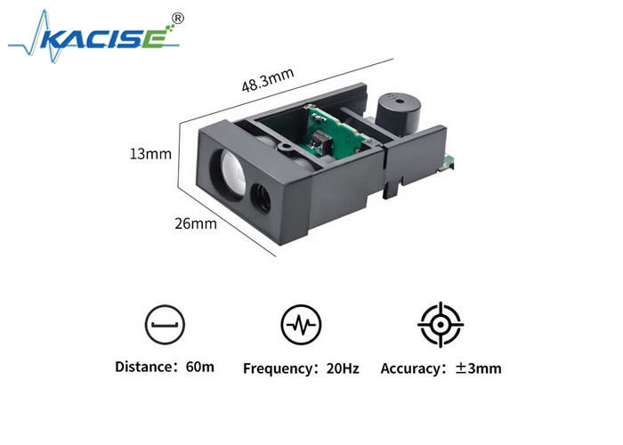 Modulo di rilevamento laser ITOF ad alta precisione LSBM-60 con precisione di ±3 mm e gamma di rilevamento di 60 m utilizzando laser rosso visibile da 635 nm