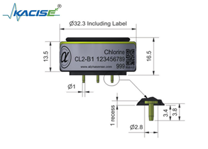 20 Risoluzione di gamma 0,02 CL2-B1/CL2-B1 Sensore di cloro per una accurata rilevazione