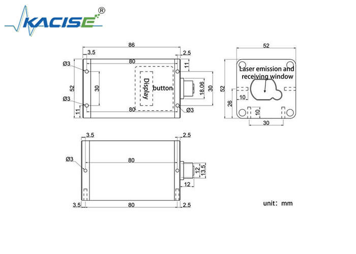 Sensore laser ad alta precisione KLSB con gamma di misurazione di 30/60/100/150m accuratezza ±3mm e frequenza 3...20Hz per il trasporto intelligente