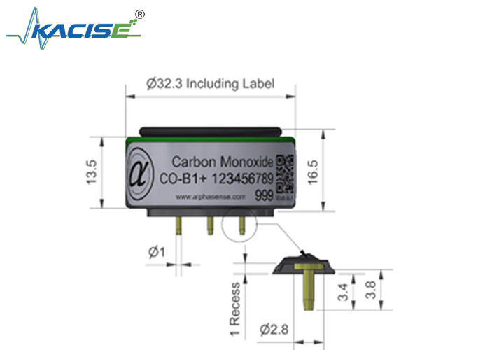 Sensore di monossido di carbonio CO-B1 con corrente zero ± 4 e gamma 5000 per un accurato rilevamento