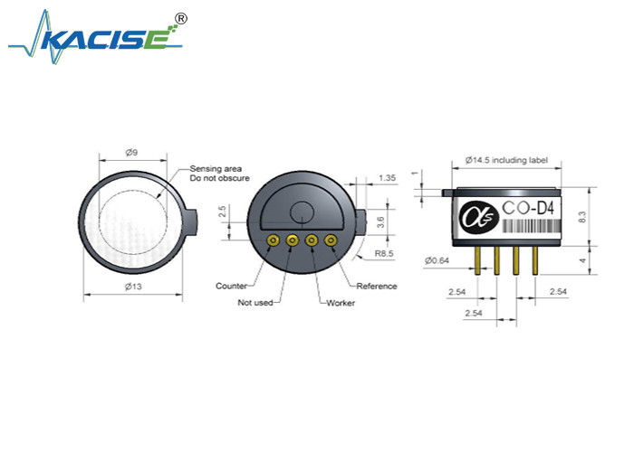 Sensore di CO di dimensioni minime con tempo di risposta veloce < 25 e ampio raggio 1000 per un accurato rilevamento del monossido di carbonio