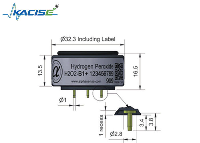 Sensore per perossido di idrogeno H202-B1/H202-B1+ con gamma 2000, tempo di risposta < 25 e corrente zero < ± 4
