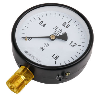 Manometro industriale KMC-Y100 - Quadrante 100mm, Attacco radiale M20×1.5 in rame, Cassa in ferro