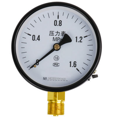 Manometro industriale KMC-Y100 - Quadrante 100mm, Attacco radiale M20×1.5 in rame, Cassa in ferro