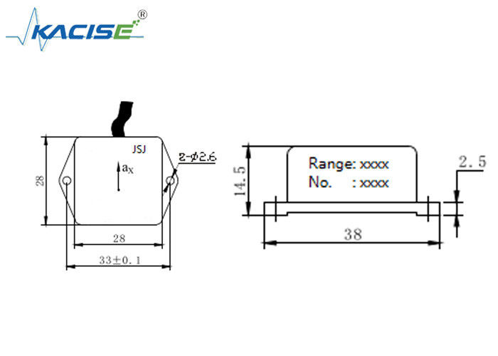 Sensore ad accelerometro uniaxiale con uscita da 0,5 a 4,5 V ± 1 g di gamma e ampio raggio di misura
