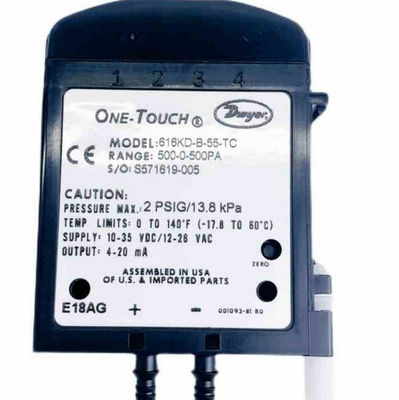 Trasmettitore di pressione micro differenziale della serie Dwyer 616KD con calibrazione a un tocco e uscita da 4 a 20 mA per una precisione FS di ± 0,25%
