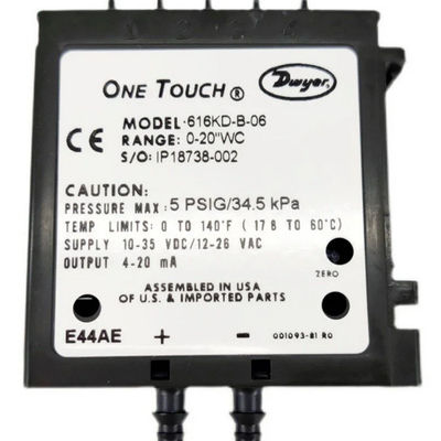 Trasmettitore di pressione micro differenziale della serie Dwyer 616KD con calibrazione a un tocco e uscita da 4 a 20 mA per una precisione FS di ± 0,25%